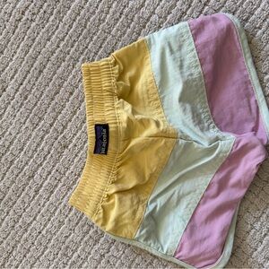 Patagonia Colorblock Girls' Shorts in Yellow, Mint, Pink